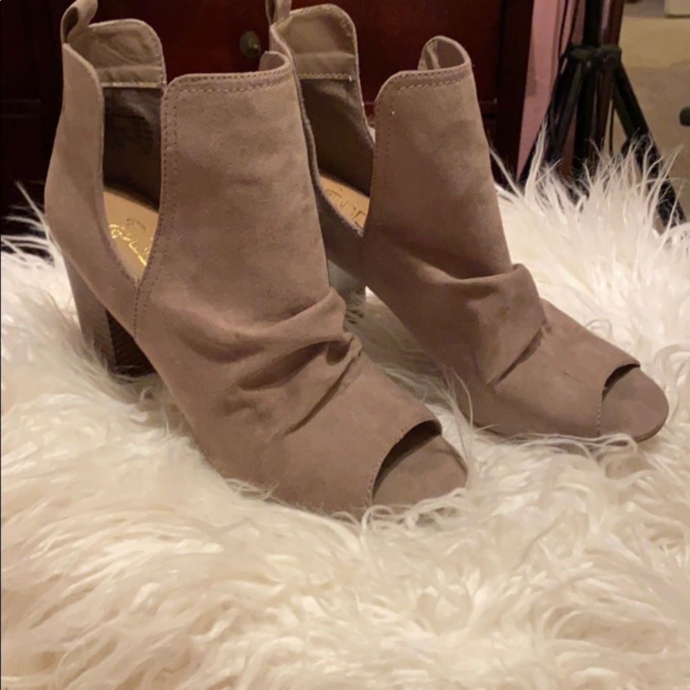 Peek toe booties